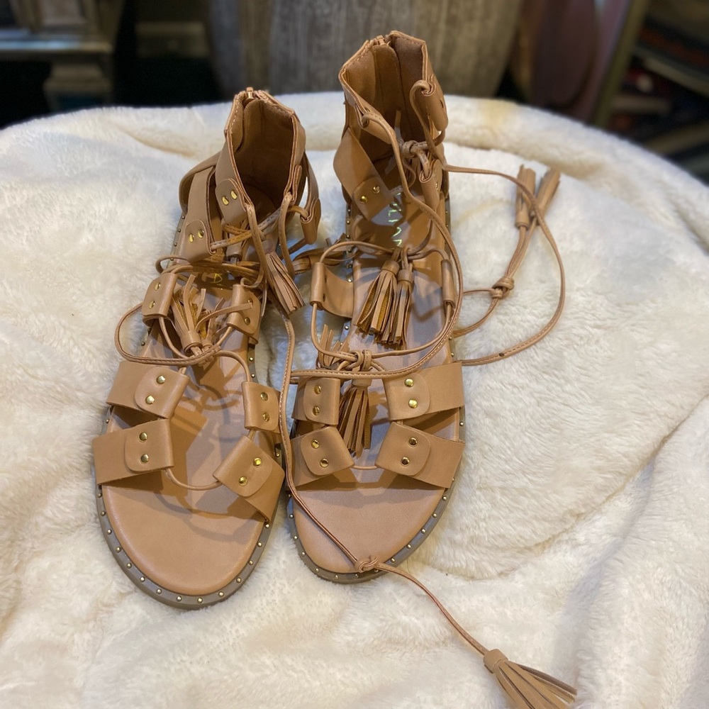 Tan gladiator sandals